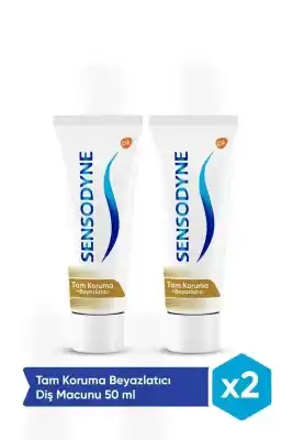 Sensodyne Tam Koruma + Beyazlatıcı Diş Macunu 75 ml x 2 Adet