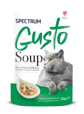 Spectrum Gusto Ton Balıklı , Uskumru ve Brokoli Kedi Çorba 50gr