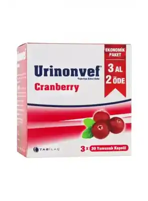Tab İlaç Urinonvef Cranberry 3x30 Kapsül | 3AL2ÖDE