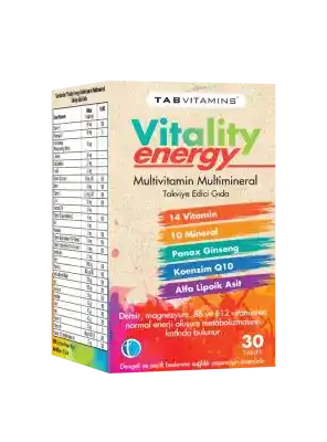 Tab İlaç Vitamins Vitality Energy 30 Tablet