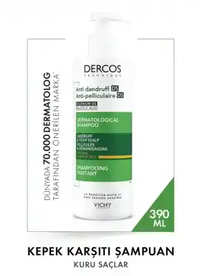 Vichy Dercos Kepek Karşıtı Şampuan Kuru Saçlar 390 ml