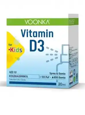 Voonka Vitamin D3 for Kids 400 IU Sprey&Damla 20 ml