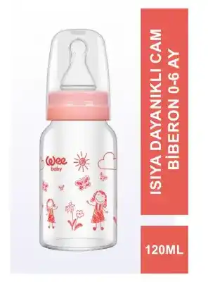 Wee Baby  Isıya Dayanıklı Cam Biberon 0-6 Ay 120 ml - 770 -