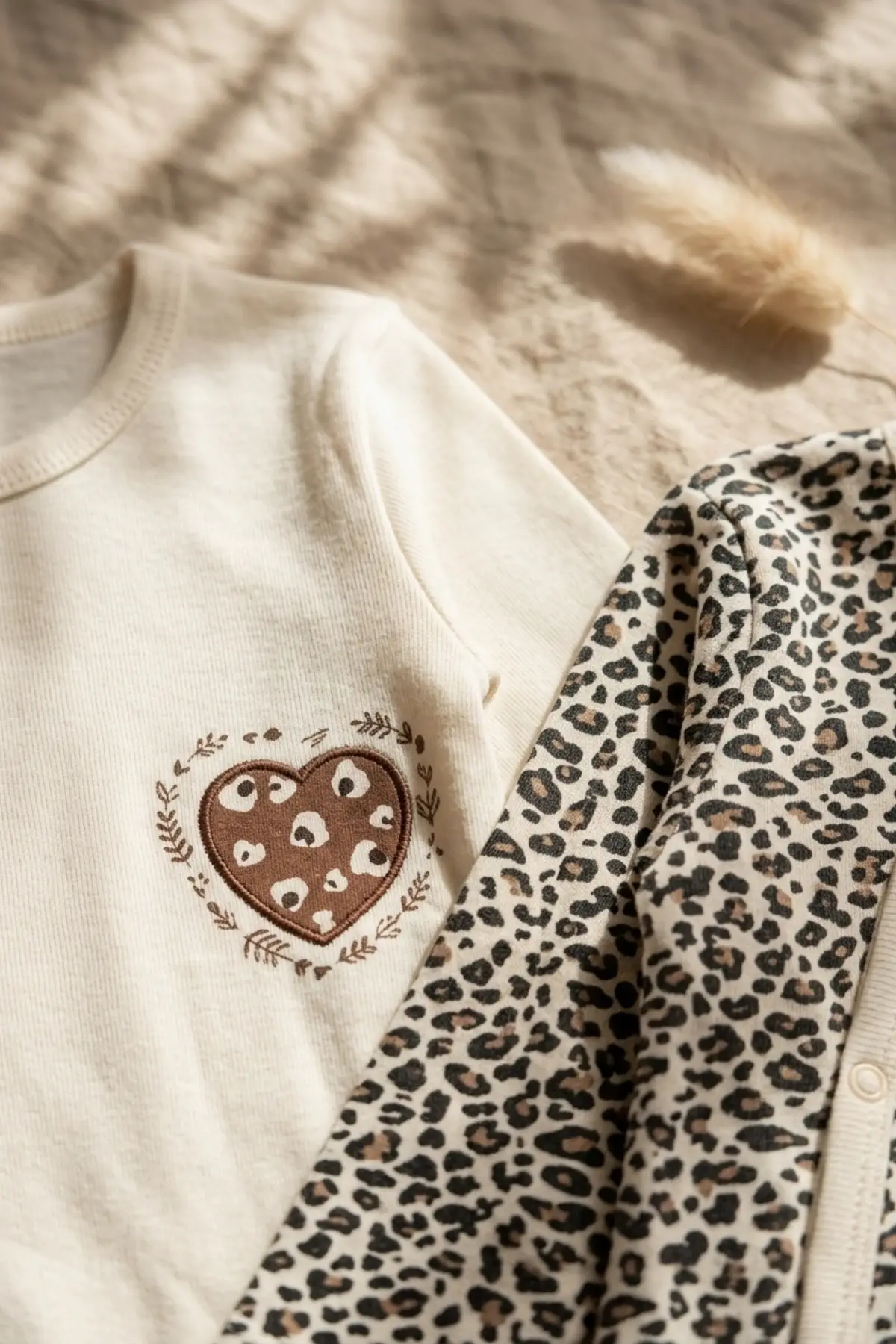 Leopar Desenli % 100 Pamuklu Kız Bebek 4lü Tulum Seti 0-6 Ay