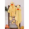 Ördek Figürlü 4 Parça Unisex Bornoz Seti 2-3 Yaş