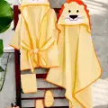 Aslan Figürlü 4 Parça Unisex Çocuk Bornoz Seti