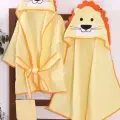 Aslan Figürlü 4 Parça Unisex Çocuk Bornoz Seti