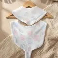 Aura Pastel Pointelle 3lü Bebek Seti - %100 Pamuklu Nefes Alan Örme Kumaş, Bandana Önlük, Çıtçıtlı Mama Önlüğü ve Fiyonk Saç Bandı
