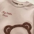 Ayıcık Nakışlı % 100 Pamuk 2li Erkek Bebek Takım