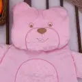 Ayıcık Nakışlı Yastıklı Welsoft Bebek Alt Açma Seti - Pembe