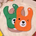 Bear Desenli 3lü Sıvı Geçirmez Bebek Mama Önlüğü 0-18 Ay - Turuncu