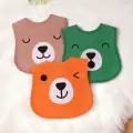 Bear Desenli 3lü Sıvı Geçirmez Bebek Mama Önlüğü 0-18 Ay - Turuncu