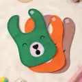 Bear Desenli 3lü Sıvı Geçirmez Bebek Mama Önlüğü 0-18 Ay - Turuncu