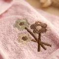Bloom Soft Pamuklu 4 Parça Nakışlı Bebek Bornoz ve Havlu Seti 2-3 Yaş - Pudra Pembe - Yüksek Emici Yumuşak Doku