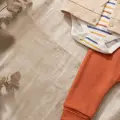 Cute Bear Nakışlı 3lü % 100 Pamuk Erkek Bebek Takımı