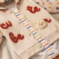Cute Bear Nakışlı 3lü % 100 Pamuk Erkek Bebek Takımı