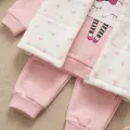 Kalp Desenli Yelekli Mevsimlik Kız Bebek Takım