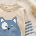 Kedi Desenli Pamuklu 2li Erkek Bebek Takım