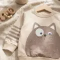 Kedi Desenli Pamuklu 2li Erkek Bebek Takım