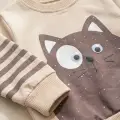 Kedi Desenli Pamuklu 2li Erkek Bebek Takım