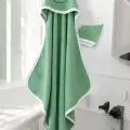 Kurbağa Nakışlı Unisex Şapka Ve Keseli Bebek Banyo Havlusu