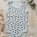 Maske Desenli Kolsuz % 100 Pamuk Erkek Çıtçıtlı Body