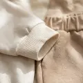 Milo Unisex Çocuk Bej & Ekru Funny Time Ayıcık Baskılı Kanguru Cepli Sweatshirt ve Jogger Alt Üst Takım
