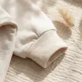 Milo Unisex Çocuk Bej & Ekru Funny Time Ayıcık Baskılı Kanguru Cepli Sweatshirt ve Jogger Alt Üst Takım