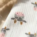 Nube Soft Pamuklu Waffle Dokulu Pembe Bulut ve Sevimli İnek Desenli 3’lü Bebek Tulum Seti - Fermuarlı ve Korumalı Yumuşak İnterlok Kumaş