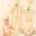 Pötikareli % 100 Pamuk 10lu Erkek Bebek Hastane Çıkış Seti 0-3 Ay