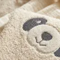 Sevimli Gülen Panda Figürlü Bamboo Bebek Bornoz Seti 0-2 Yaş Kutulu