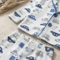 Araba Nakışlı % 100 Pamuk Yakalı Erkek Çocuk Pijama Takımı