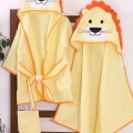 Aslan Figürlü 4 Parça Unisex Çocuk Bornoz Seti
