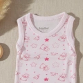 Bear Desenli Kolsuz % 100 Pamuk Kız Bebe Çıtçıtlı Body