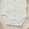 Bear Desenli Kolsuz Erkek Bebek Body %100 Pamuk