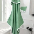 Kurbağa Nakışlı Unisex Şapka Ve Keseli Bebek Banyo Havlusu