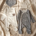 Leopar Desenli % 100 Pamuklu Kız Bebek 4lü Tulum Seti 0-6 Ay