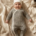 Leopar Desenli % 100 Pamuklu Kız Bebek 4lü Tulum Seti 0-6 Ay