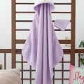 Penguen Nakışlı Unisex Şapka ve Keseli Bebek Banyo Havlusu
