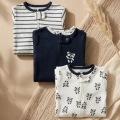 Premium %100 Pamuklu Panda Figürlü Bebek Tulum 3lü Set - Çene Korumalı Fermuarlı Yumuşak Doku