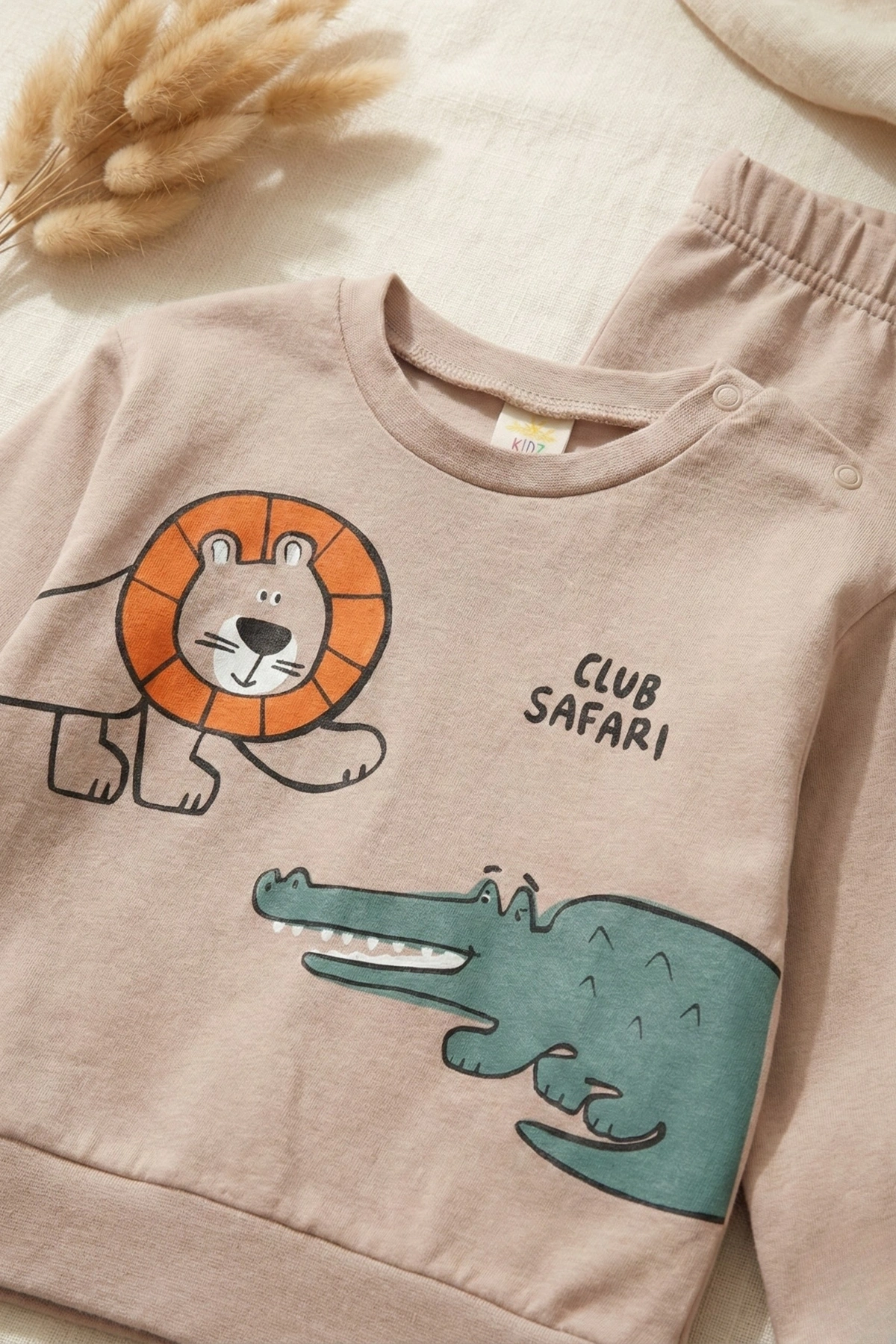 Clup Safari Desenli Mevsimlik 2li Erkek Bebek Takımı