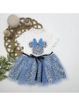 1-2-3 Yaş Fiyonklu  Astarlı Etekli Kız Bebek Tütü Elbisesi