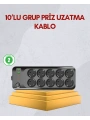 10 Prizli Uzatma Kablosu Termal Koruma USB Type-C Hızlı Şarj 2500W