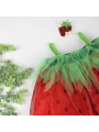 2-3-4 Yaş Askılı Çilek Kostüm Kız Çocuk Elbise