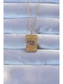 316L Altın Renk İşlemeli Nazarlı Vintage Kolye