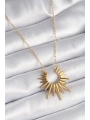 316L Çelik Gold Renk Güneş Model Vintage Kadın Kolye