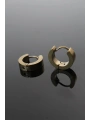 316L Çelik Gold Renk Halka Model Çift Küpe