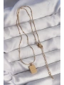 316L Çelik Gold Renk Kare Charm Model Kolye