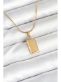 316L Çelik Gold Renk Külçe Altın Model Kolye