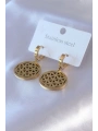 316L Çelik Gold Renk Lotus Model Kadın Küpe